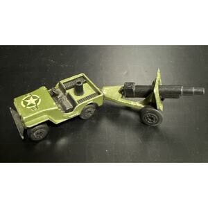 Matchbox Superfast Army Military Jeep Sleet N Snow With Field Gun 1976 Lesney